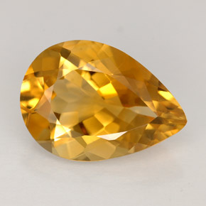 Citrine orange naturelle en forme de poire, 4,30 ct, VVS