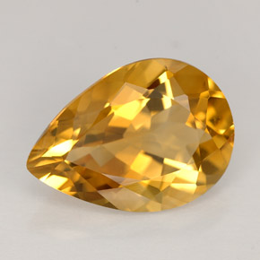 Citrine orange naturelle en forme de poire, 4,30 ct, VVS