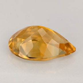 Citrine orange naturelle en forme de poire, 4,30 ct, VVS
