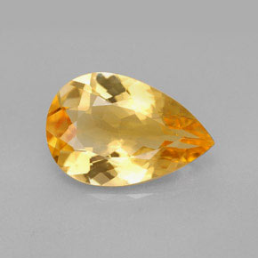Citrine jaune naturelle en forme de poire, 4,37 ct, VVS