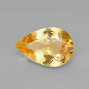 Citrine jaune naturelle en forme de poire, 4,37 ct, VVS