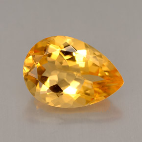 Citrine jaune naturelle en forme de poire, 3,75 ct, VVS-VS