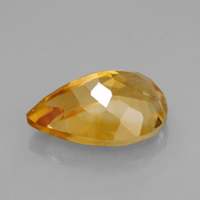 Citrine jaune naturelle en forme de poire, 3,90 ct, VVS