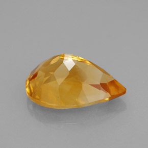 Citrine jaune naturelle en forme de poire, 3,40 ct, VVS