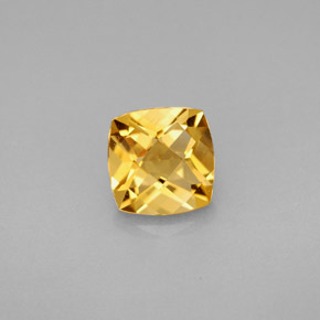 Citrine jaune naturelle coupe coussin, 1,41 ct, VVS-VS