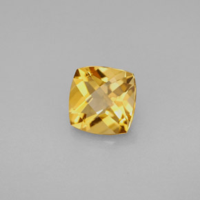 Citrine jaune naturelle coupe coussin, 1,41 ct, VVS-VS