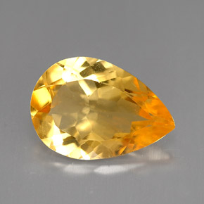 Citrine orange naturelle en forme de poire, 3,00 ct, VVS