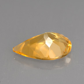 Citrine orange naturelle en forme de poire, 3,00 ct, VVS