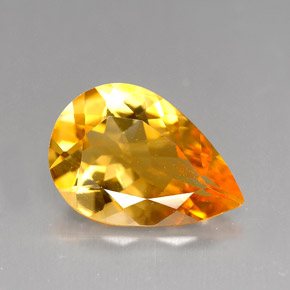 Citrine orange naturelle en forme de poire, 2,71 ct, VVS