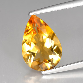 Citrine orange naturelle en forme de poire, 2,71 ct, VVS