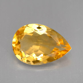 Citrine jaune naturelle en forme de poire, 3,37 ct, VVS-VS