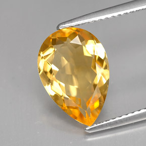 Citrine jaune naturelle en forme de poire, 3,37 ct, VVS-VS