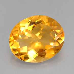 Citrine jaune naturelle coupe ovale, 3,68 ct, VVS-VS