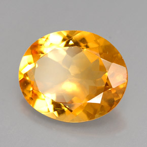 Citrine jaune naturelle coupe ovale, 3,68 ct, VVS-VS