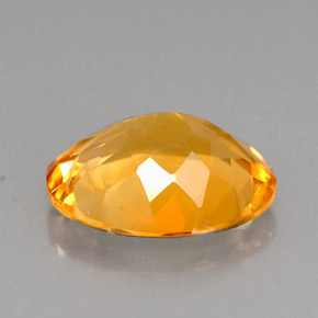 Citrine jaune naturelle coupe ovale, 3,68 ct, VVS-VS