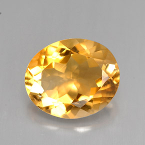 Citrine jaune naturelle coupe ovale, 3,85 ct, VVS