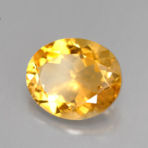Citrine jaune naturelle coupe ovale, 3,85 ct, VVS