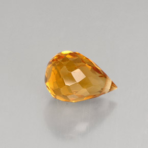 Citrine orange naturelle briolette, 1,47 ct, VS