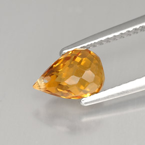 Citrine orange naturelle briolette, 1,47 ct, VS