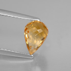 Citrine orange naturelle briolette, 1,51 ct, VVS