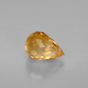 Citrine orange naturelle briolette, 1,51 ct, VVS
