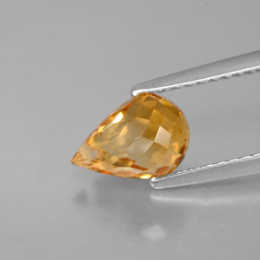 Citrine orange naturelle briolette, 1,51 ct, VVS
