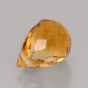 Citrine orange naturelle briolette, 1,56 ct, VVS