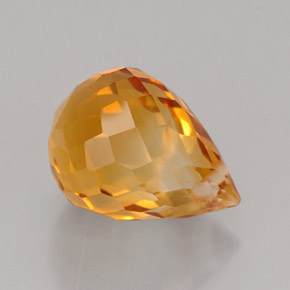 Citrine orange naturelle briolette, 1,56 ct, VVS
