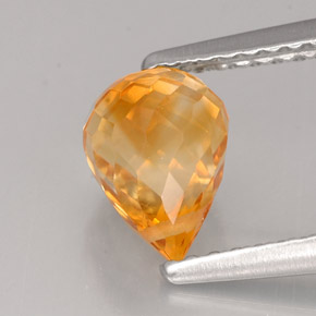 Citrine Orange Doré naturelle Briolette, 1.33 ct, VS
