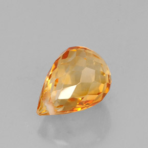 Citrine orange naturelle briolette, 1,54 ct, VVS