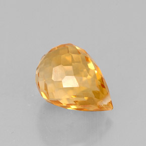 Citrine orange naturelle briolette, 1,54 ct, VVS-VS