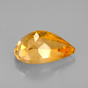Citrine jaune naturelle en forme de poire, 3,42 ct, VVS