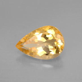 Citrine jaune naturelle en forme de poire, 2,74 ct, VVS
