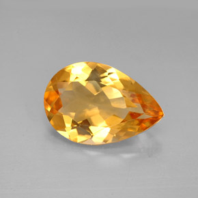 Citrine jaune naturelle en forme de poire, 2,31 ct, VVS