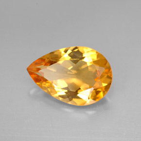 Citrine jaune naturelle en forme de poire, 2,31 ct, VVS