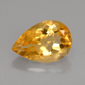 Citrine jaune naturelle en forme de poire, 2,90 ct, VVS