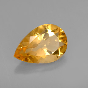 Citrine jaune naturelle en forme de poire, 2,59 ct, VVS-VS