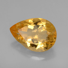Citrine jaune naturelle en forme de poire, 3,71 ct, VVS-VS