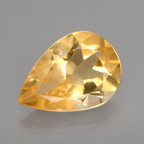 Citrine jaune naturelle en forme de poire, 3,40 ct, VVS