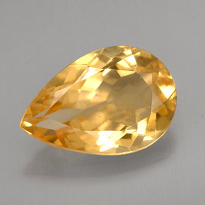 Citrine jaune naturelle en forme de poire, 2,63 ct, VVS