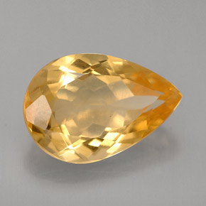 Citrine jaune naturelle en forme de poire, 2,63 ct, VVS