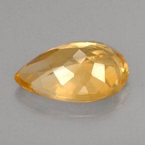 Citrine jaune naturelle en forme de poire, 2,63 ct, VVS