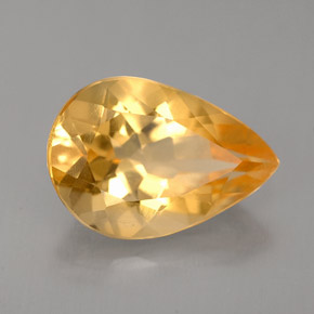 Citrine jaune naturelle en forme de poire, 3,24 ct, VVS