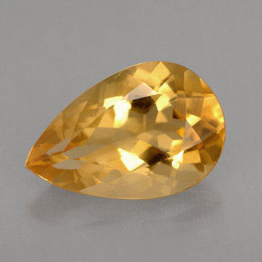 Citrine jaune naturelle en forme de poire, 2,52 ct, VS