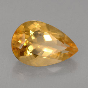 Citrine jaune naturelle en forme de poire, 2,52 ct, VS
