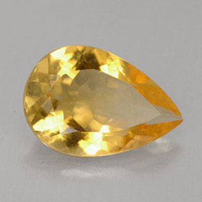 Citrine jaune naturelle en forme de poire, 2,31 ct, VVS
