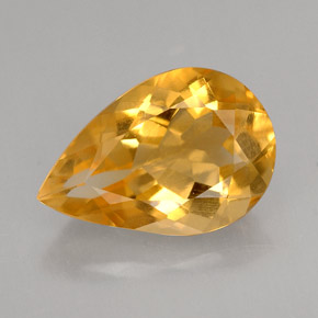 Citrine jaune naturelle en forme de poire, 2,53 ct, VVS