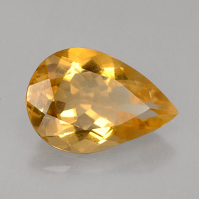 Citrine jaune naturelle en forme de poire, 2,53 ct, VVS