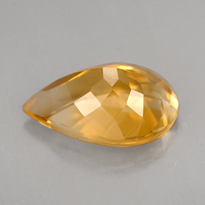 Citrine jaune naturelle en forme de poire, 2,53 ct, VVS