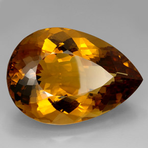 Citrine marron naturelle en forme de poire, 361,70 ct, IF